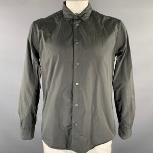 BARENA Size XL Grey Cotton Long Sleeve Shirt